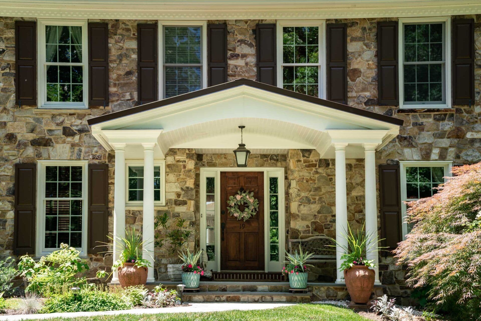 brick home entry door
